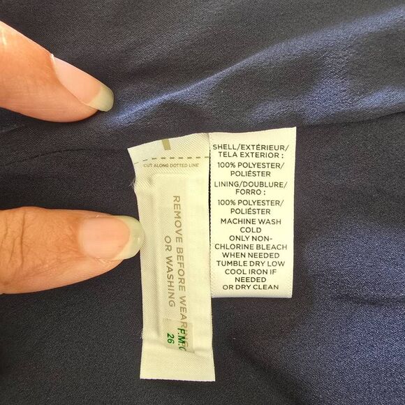 Loft Navy Faux Wrap Pleated/Belted Lined Skirt, Knee Length, NWOT, sz. 4 - Picture 12 of 13